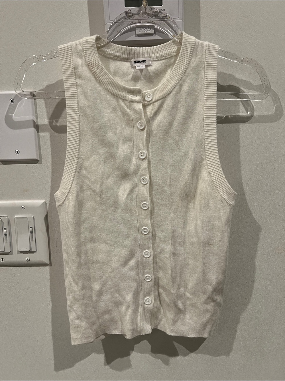 EUC Garage Button Up Sleeveless Sweater XS